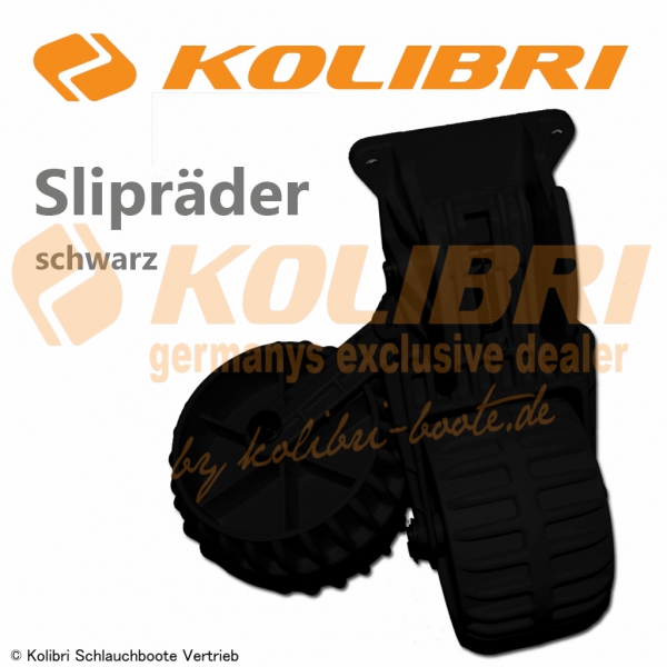 Die Slip - und Transporträder für das Schlauchboot werden aus hoch - und wiederstandsfähigem Kunststoff hergestellt. 